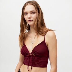 urban outfitters sweetheart mesh tie front cami